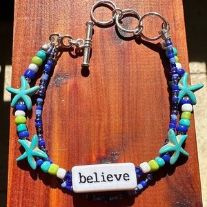 Always/Believe Inspirational Word beaded bracelet